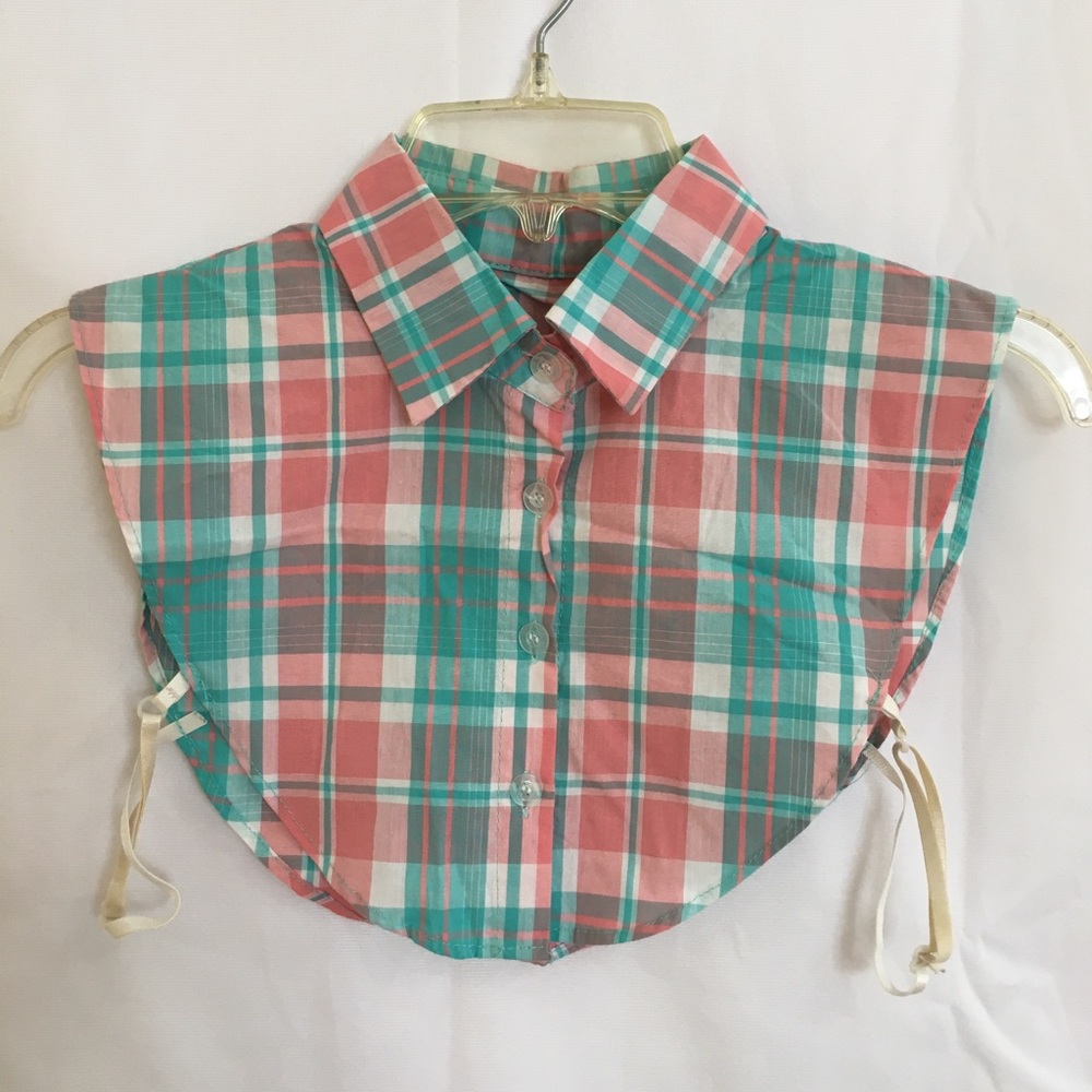 Pink and Blue Stripe Button Collar
